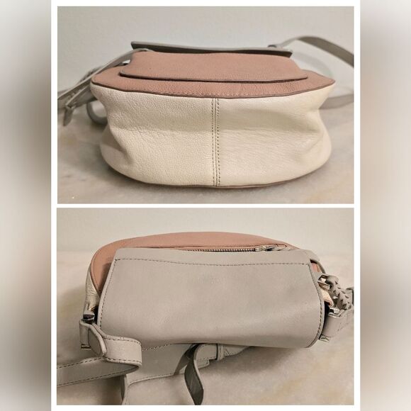 VINCE CAMUTO Colorblock Ayla Pastel Genuine Leather Crossbody Saddle Bag - Picture 4 of 8